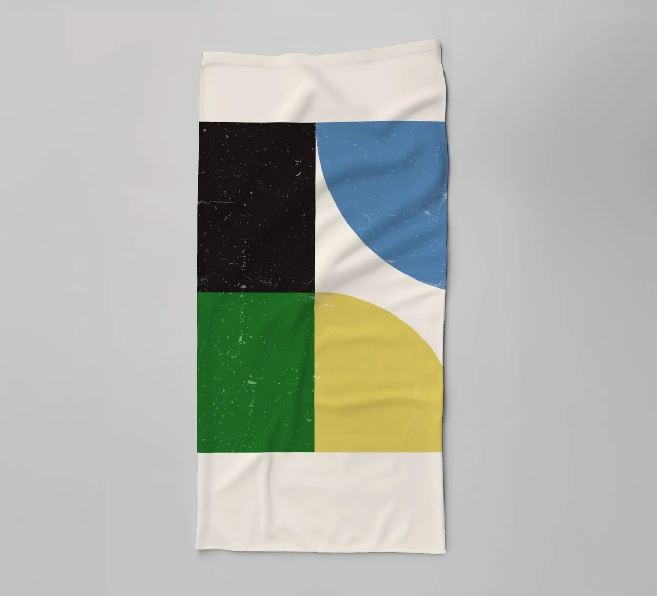 Retro Bauhaus Grid – Geometric Color Blocks towel by Studio Vibe