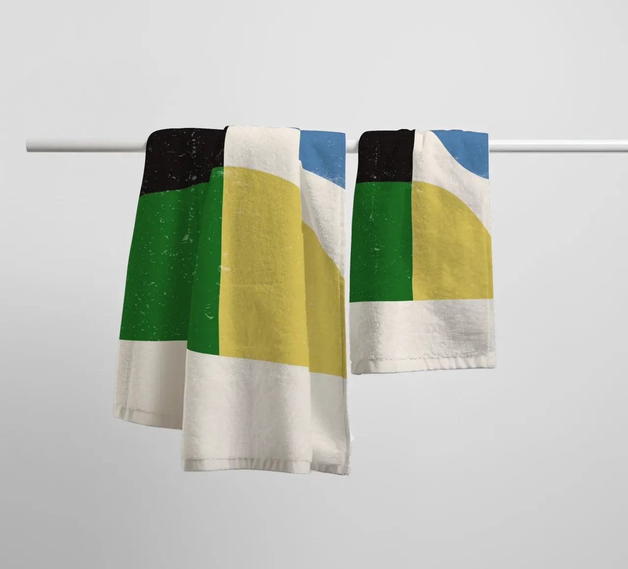 Retro Bauhaus Grid – Geometric Color Blocks towel by Studio Vibe