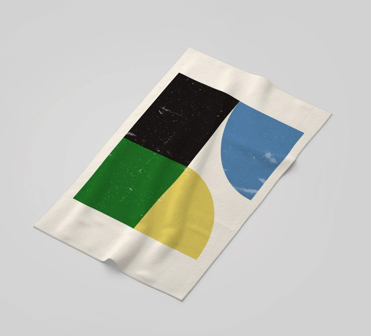 Retro Bauhaus Grid – Geometric Color Blocks beach towel by Studio Vibe
