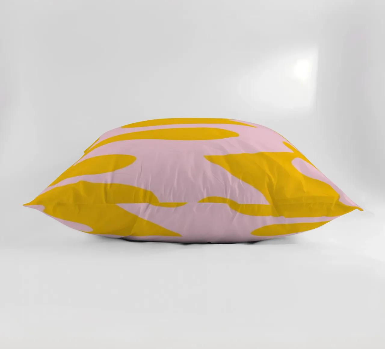 Fluid Yellow Movement decorative cushion by Mythy Brush