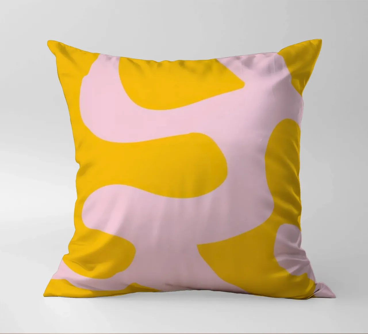 Fluid Yellow Movement decorative cushion by Mythy Brush