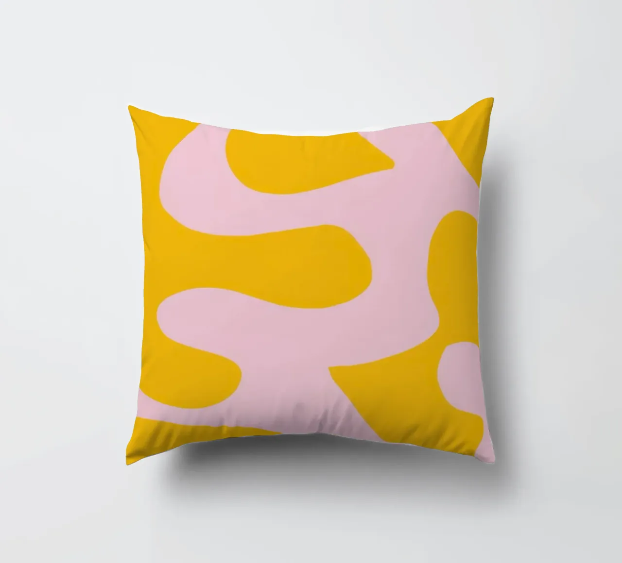 Fluid Yellow Movement decorative cushion by Mythy Brush