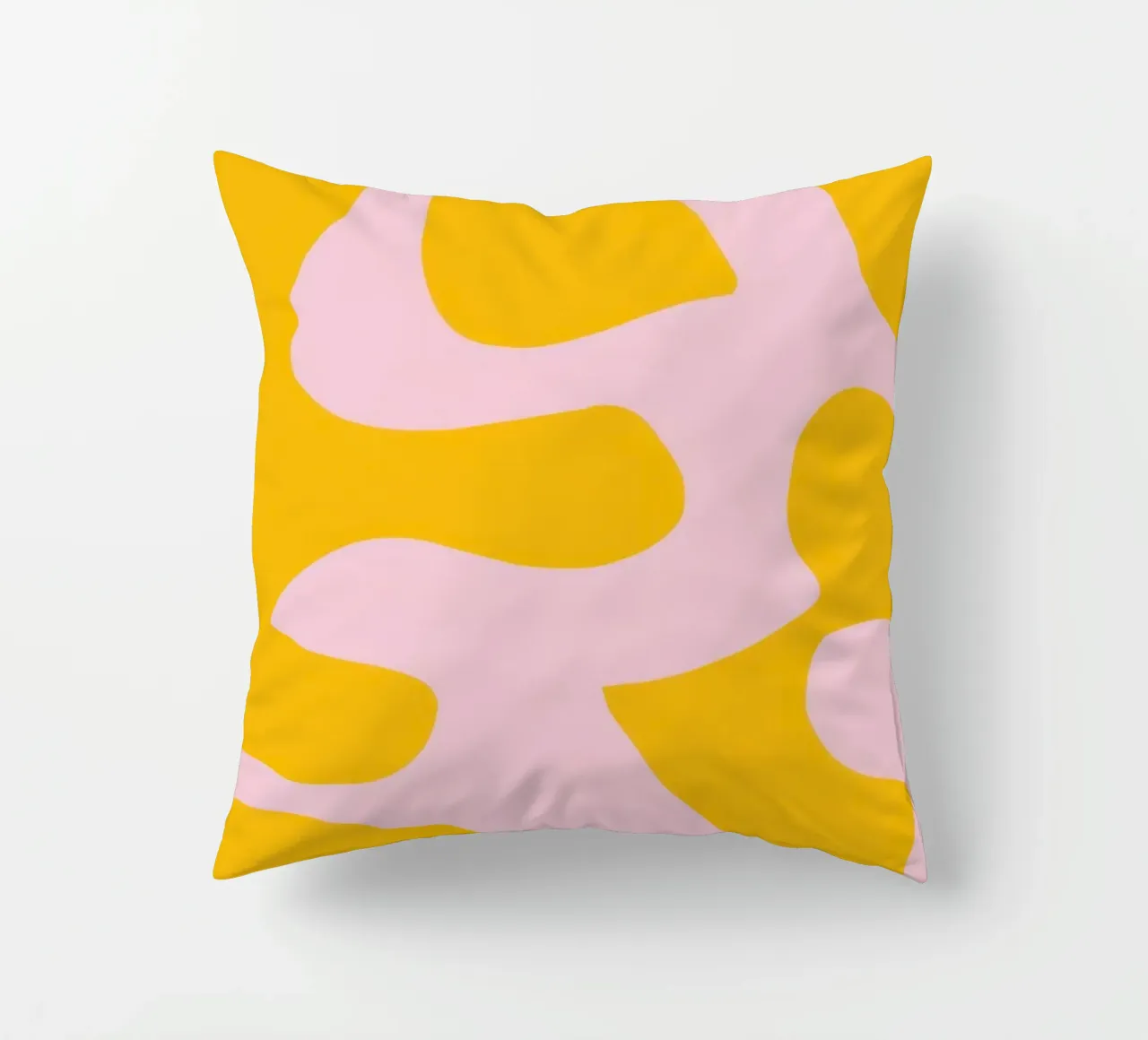 Fluid Yellow Movement decorative cushion by Mythy Brush