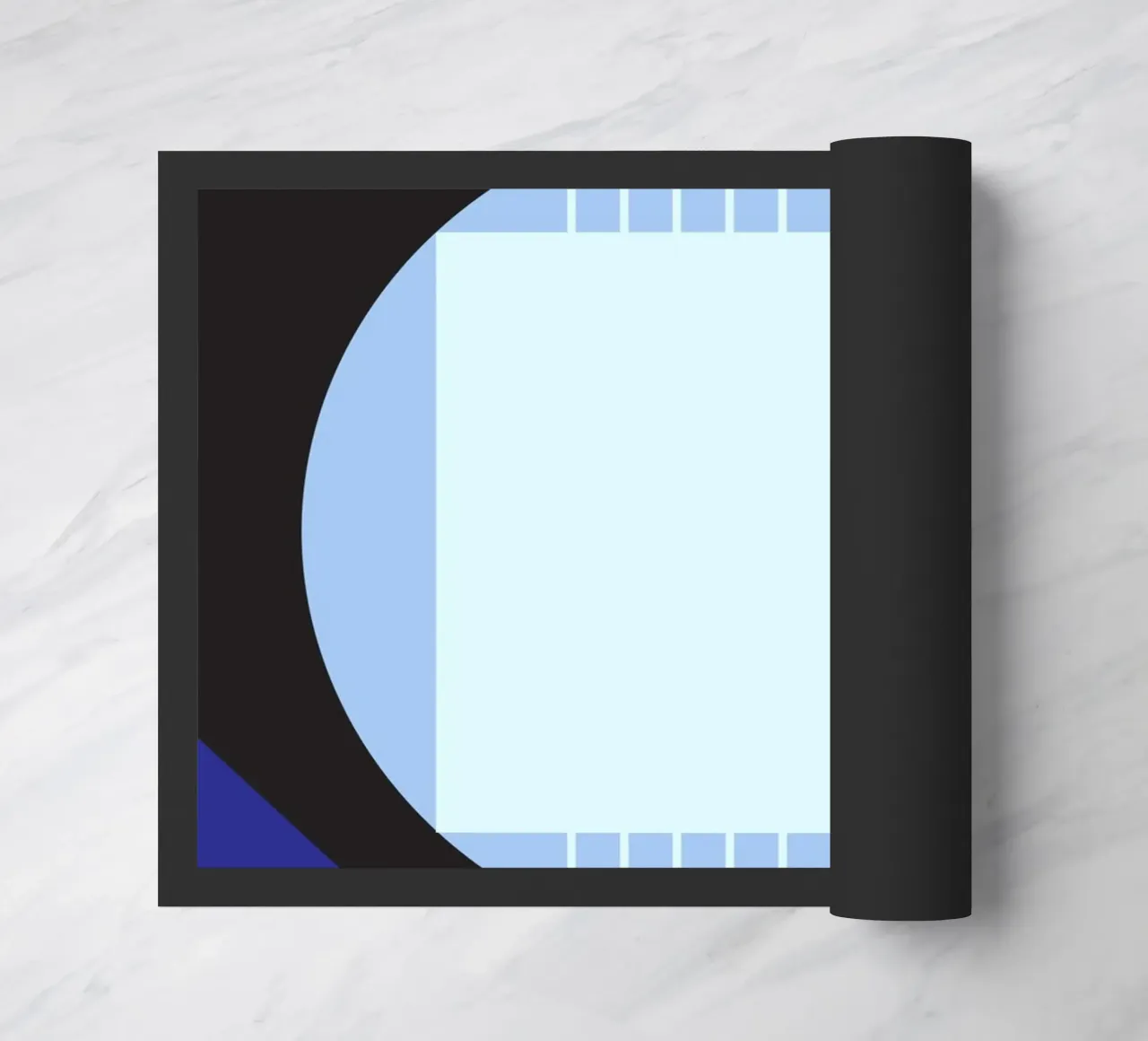 Bauhaus Geometry - Composición abstracta azul felpudo de Studio Vibe