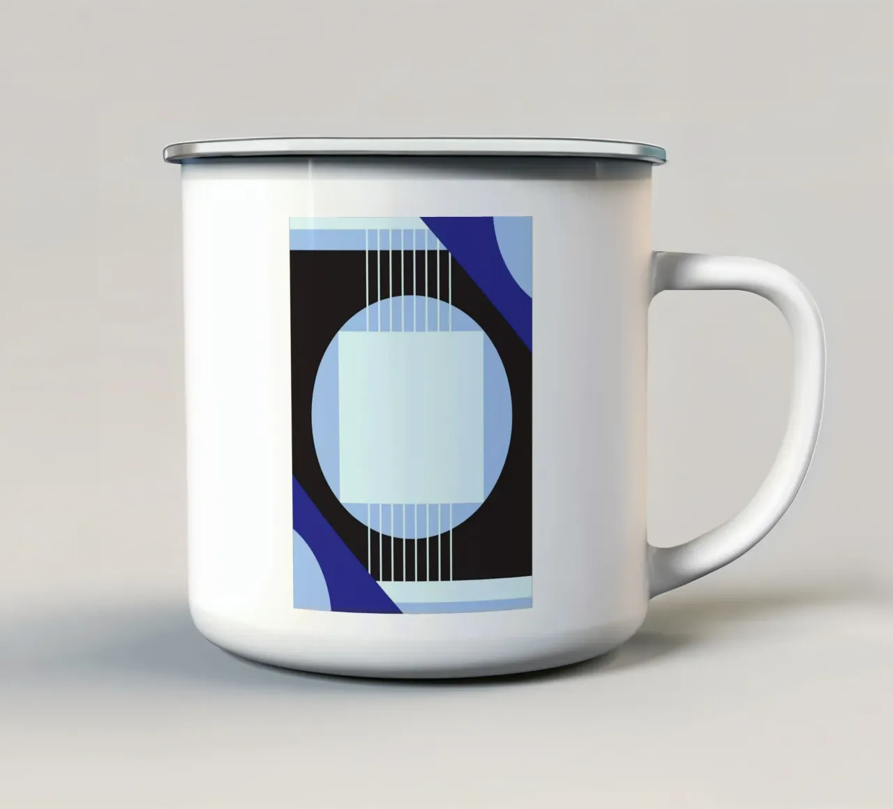 Geometria Bauhaus - Composizione astratta blu tazza in smalto da Studio Vibe