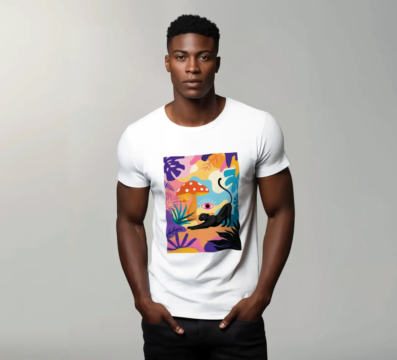 Panther Jungle Slumber t-shirt da Mythy Brush