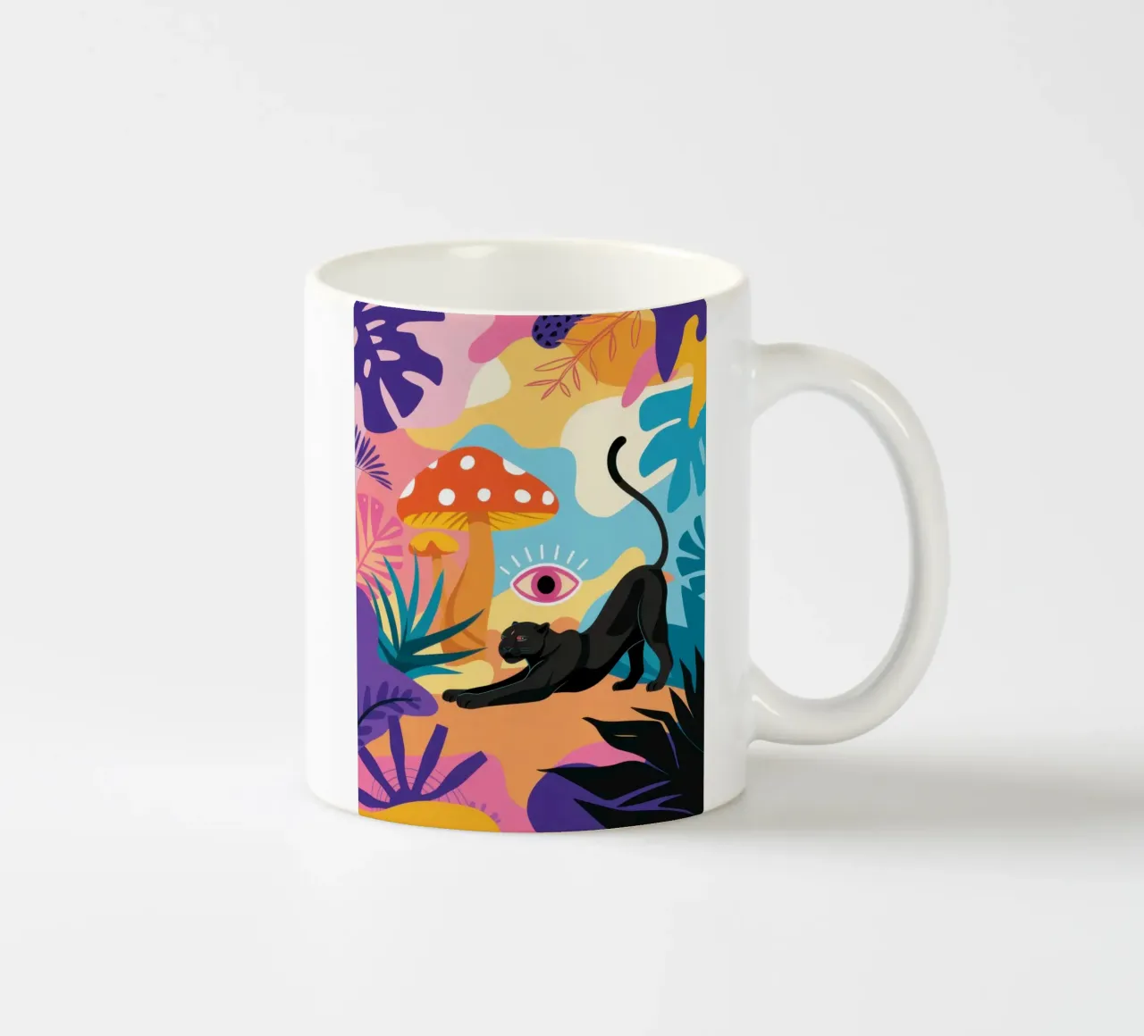 Panther Jungle Slumber tazza in ceramica da Mythy Brush
