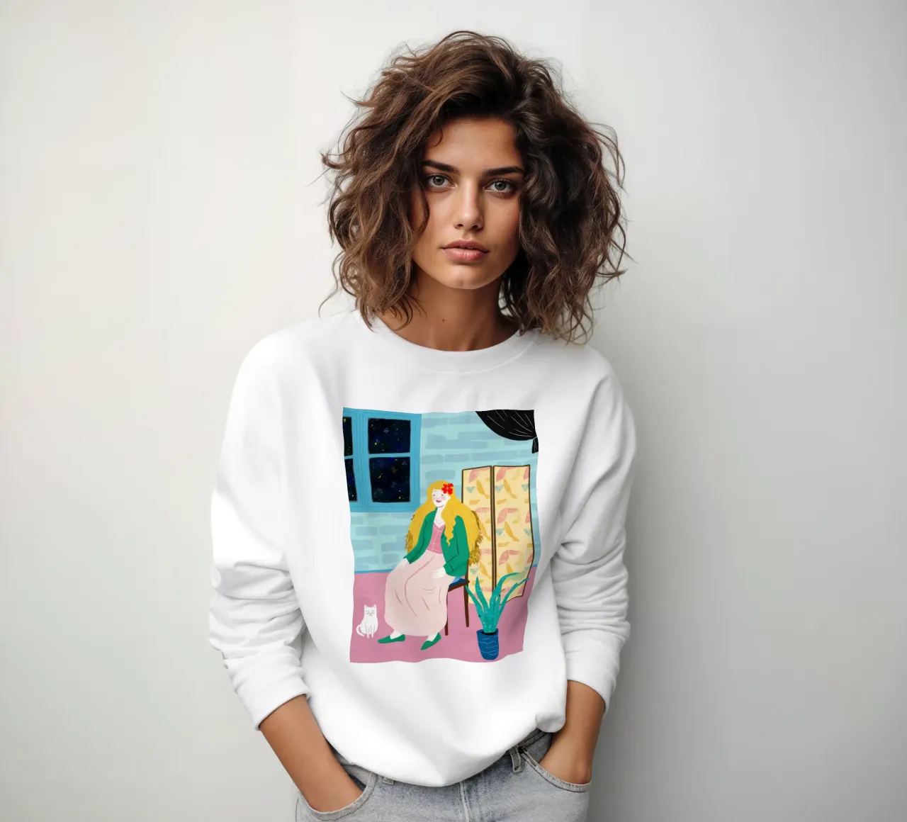 Sogno ad occhi aperti dai capelli verdi felpa da Mythy Brush