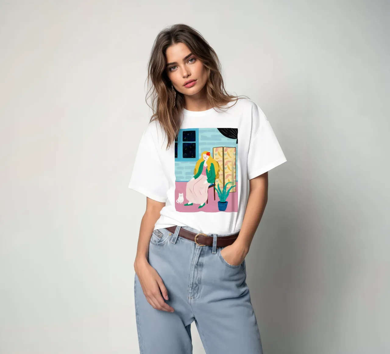 Sogno ad occhi aperti dai capelli verdi t-shirt da Mythy Brush