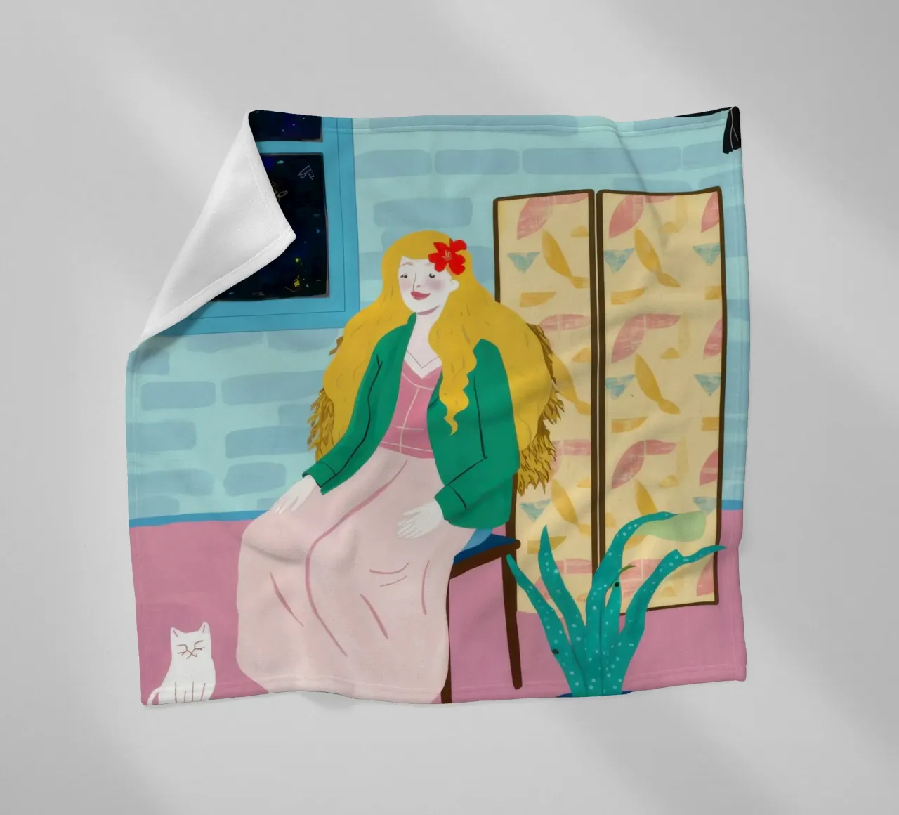 Sogno ad occhi aperti dai capelli verdi coperta in pile da Mythy Brush