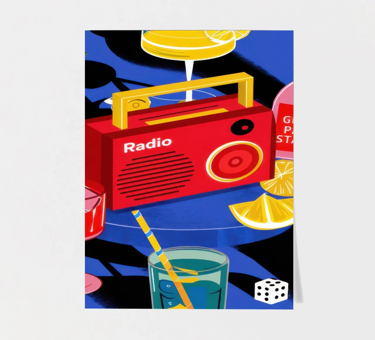 Retro Radio Rhythms sticker sheet by Mythy Brush