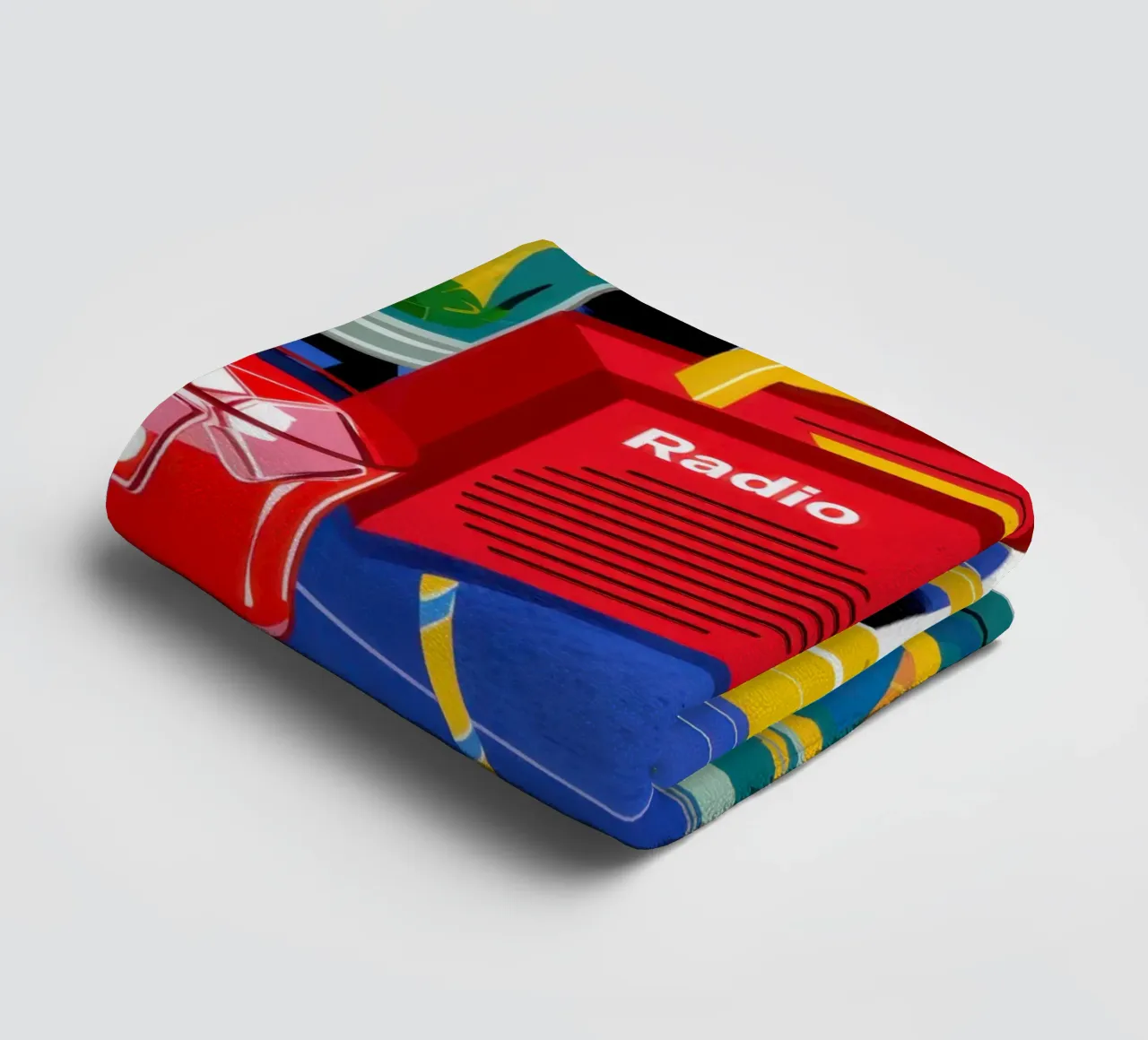 Retro Radio Rhythms towel by Mythy Brush
