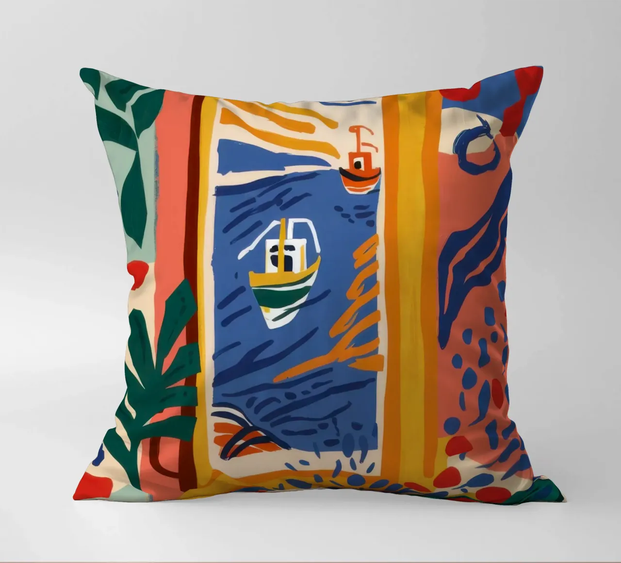 Cubist Window View decorative cushion by Mythy Brush