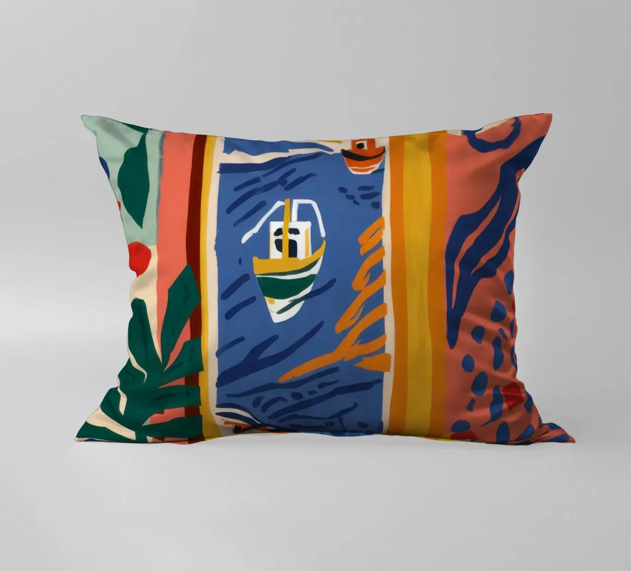 Cubist Window View decorative cushion by Mythy Brush