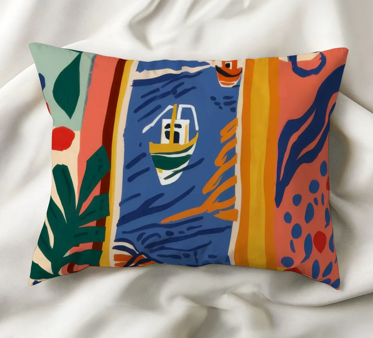 Cubist Window View decorative cushion by Mythy Brush