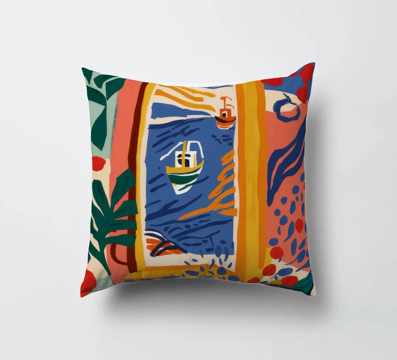 Cubist Window View decorative cushion by Mythy Brush