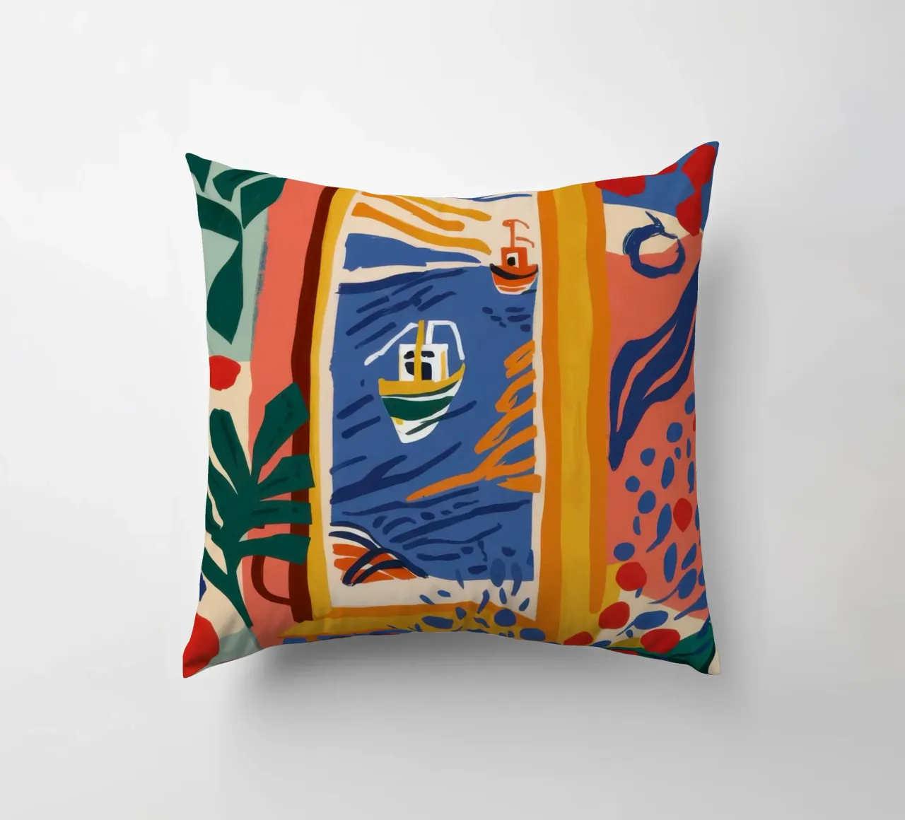 Cubist Window View decorative cushion by Mythy Brush