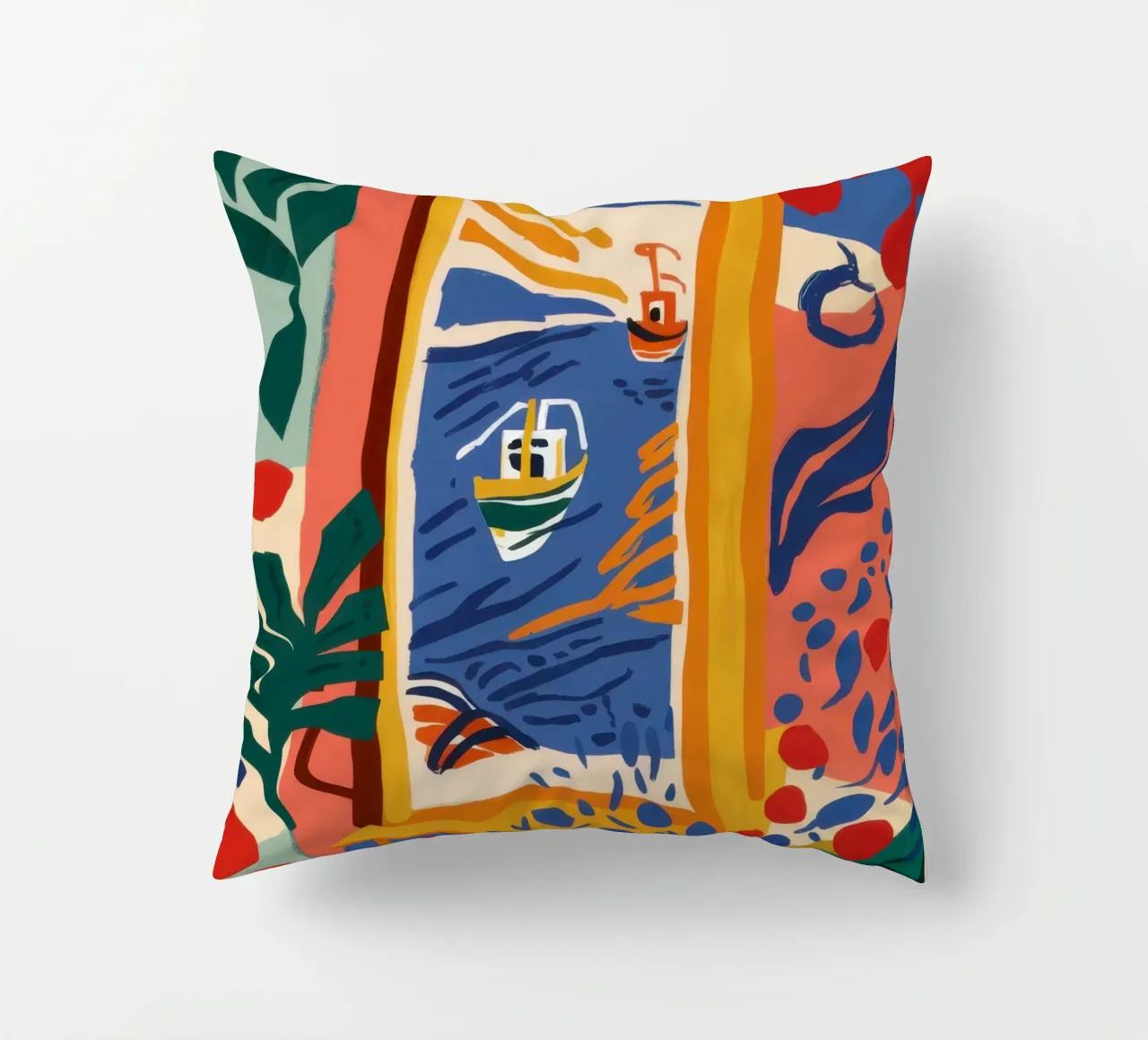 Cubist Window View decorative cushion by Mythy Brush