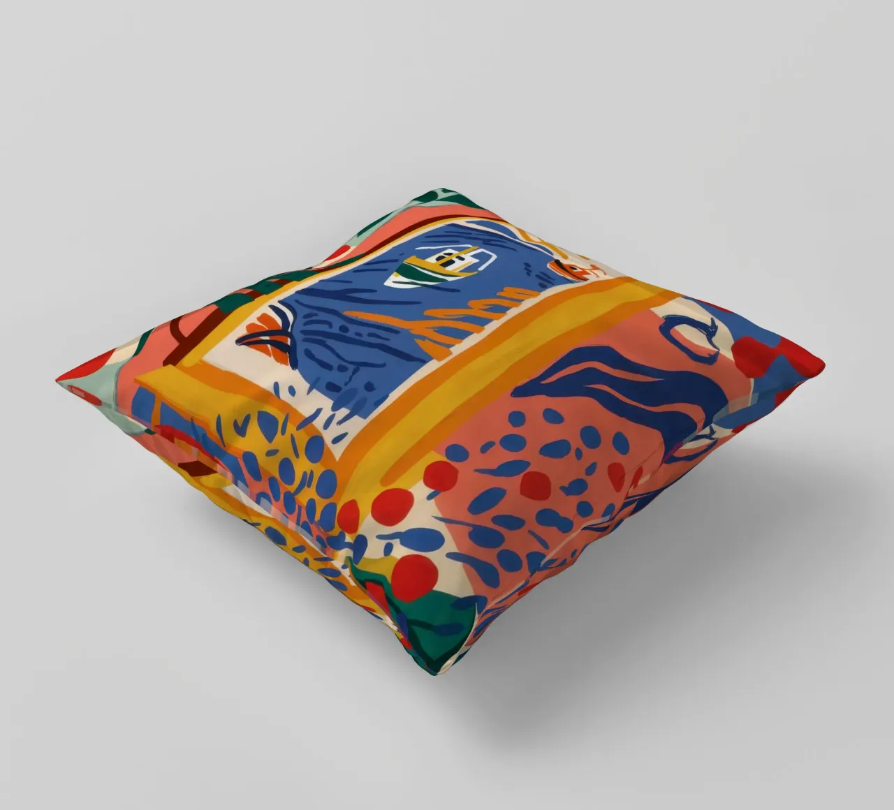 Cubist Window View decorative cushion by Mythy Brush