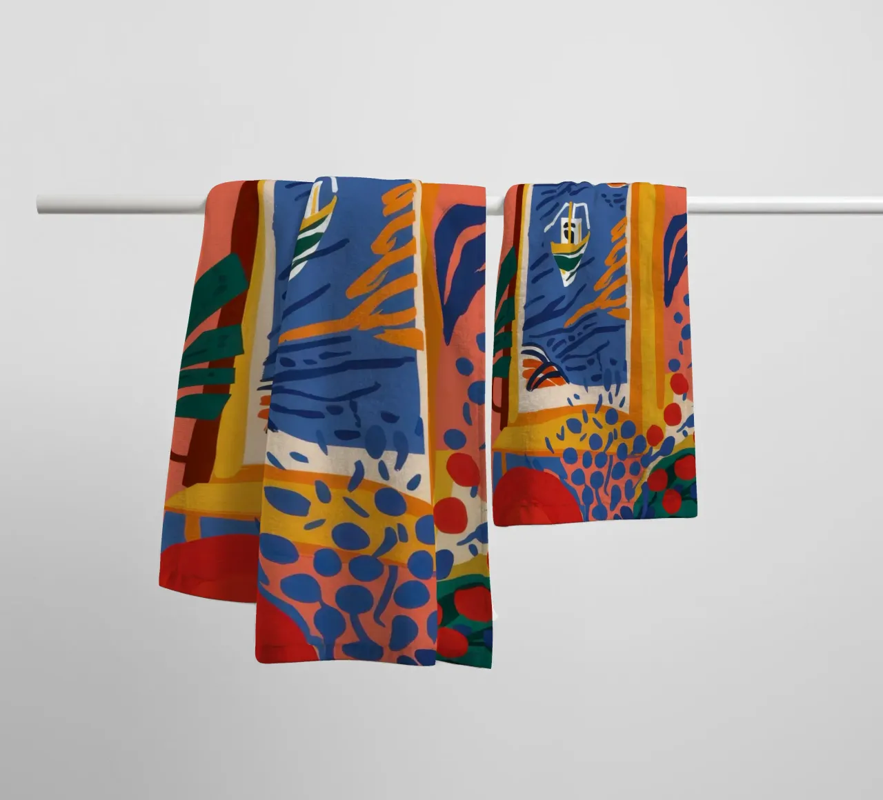 Vue de la fenêtre cubiste serviette de bain de Mythy Brush