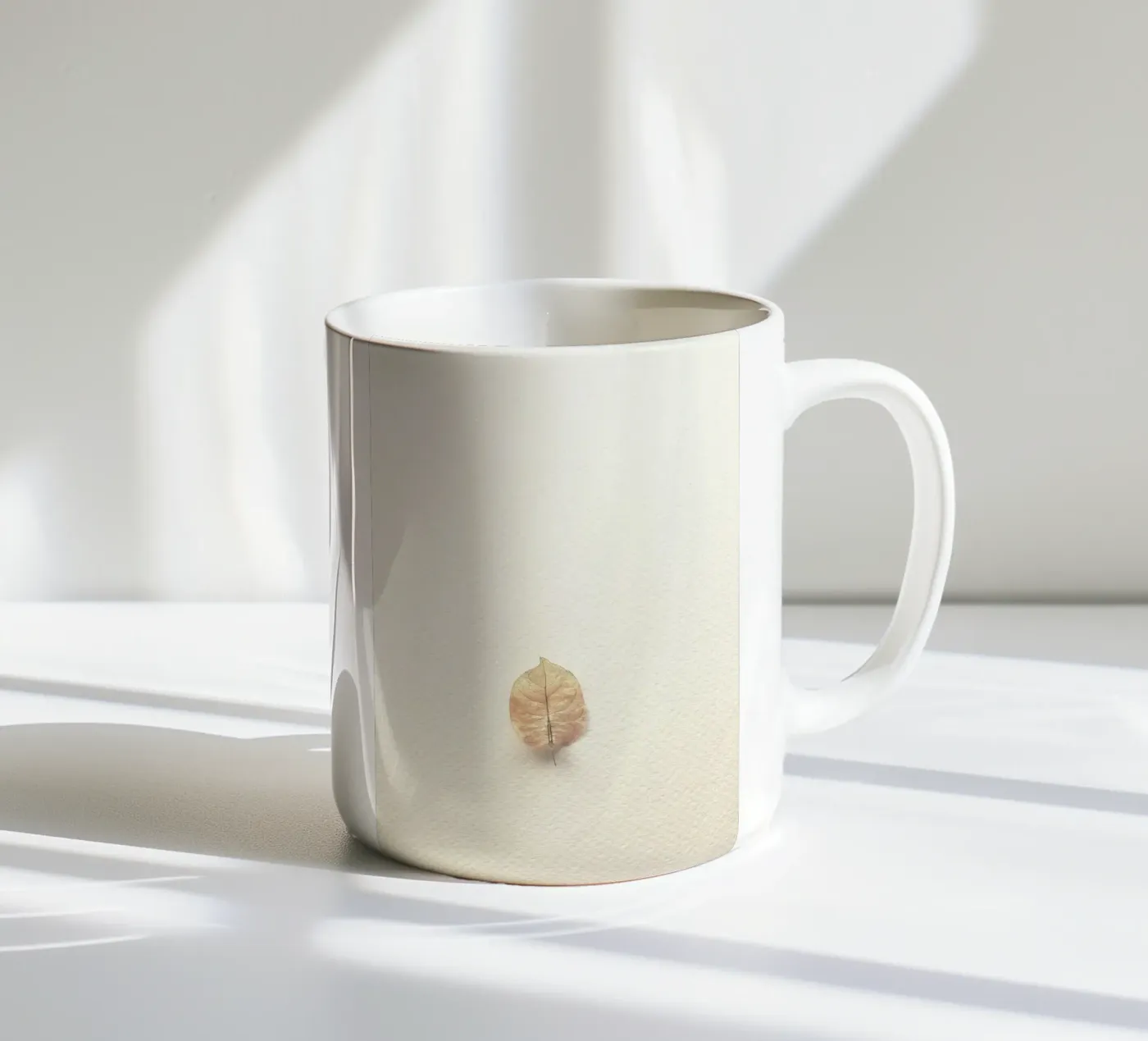 single leaf ceramic mug by prindy