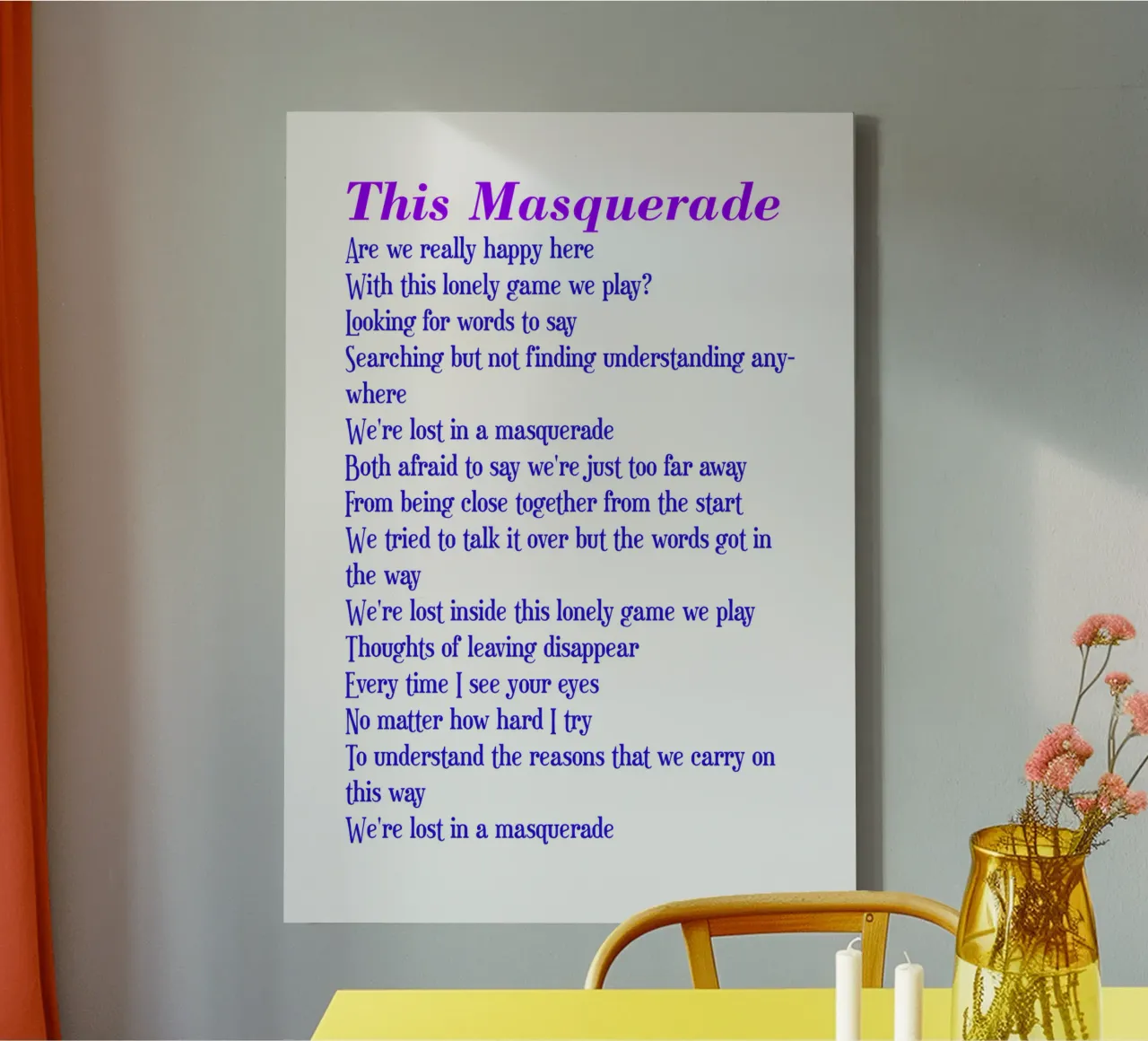 This Masquerade Everlasting Jazz Song canvas met Baklijst van Urban Life