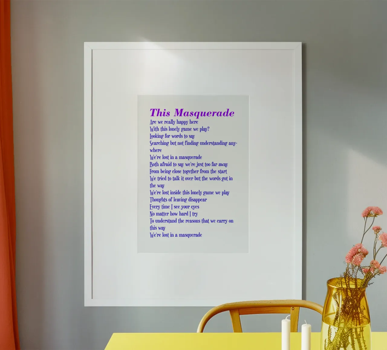 Questa mascherata eterna canzone jazz poster con telaio in alluminio da Urban Life