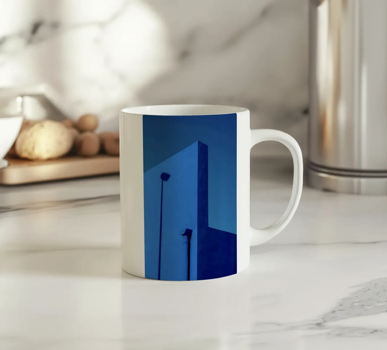 minimal blue wall tazza in ceramica da prindy