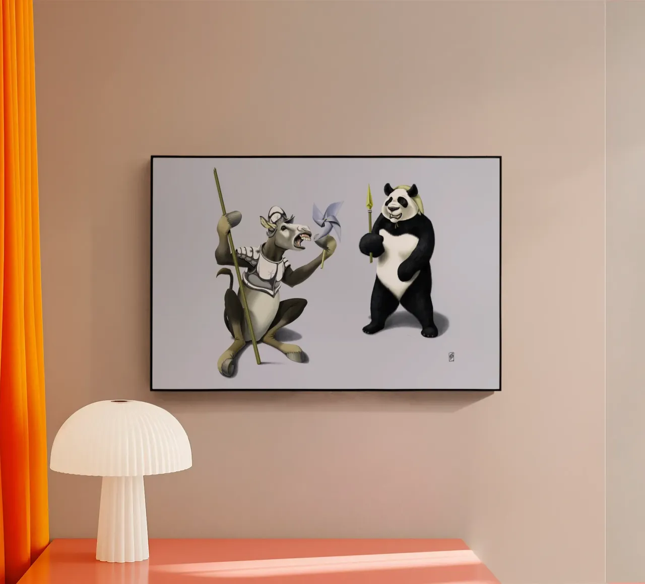 Donkey Xote Sancho Panda (Coloured) plexiglass da Rob Art | Illustration