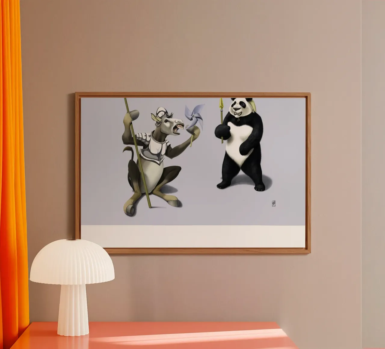 Donkey Xote Sancho Panda (Coloured) alluminio dibond da Rob Art | Illustration