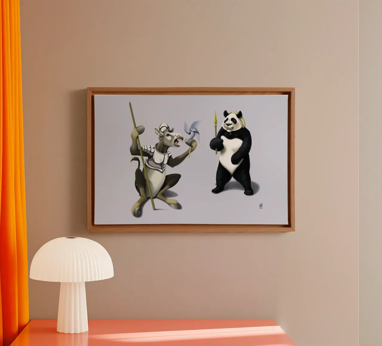 Donkey Xote Sancho Panda (Coloured) tela da Rob Art | Illustration