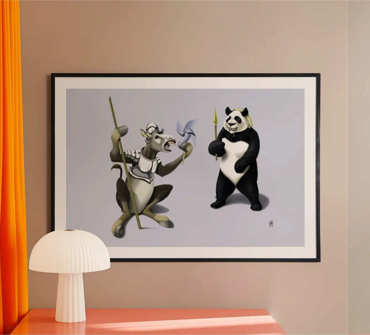 Donkey Xote Sancho Panda (Coloured) carta hahnemühle da Rob Art | Illustration