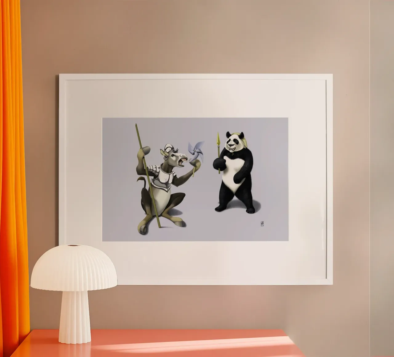 Donkey Xote Sancho Panda (Coloured) carta hahnemühle da Rob Art | Illustration