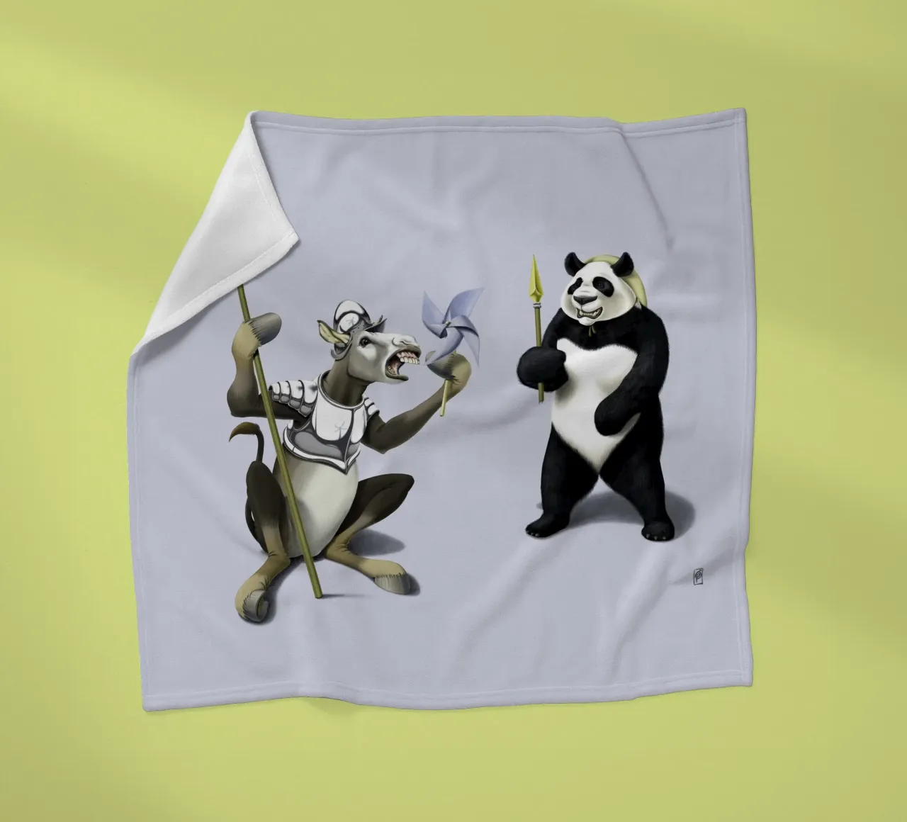 Donkey Xote Sancho Panda (Coloured) coperta in pile da Rob Art | Illustration