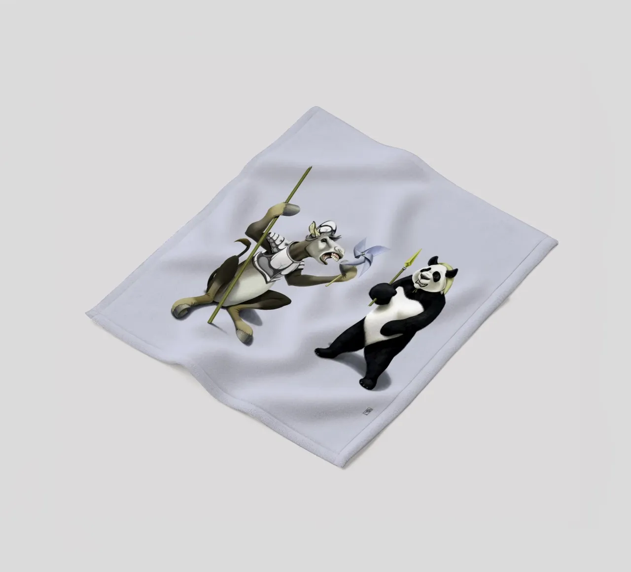 Donkey Xote Sancho Panda (Coloured) coperta in pile da Rob Art | Illustration