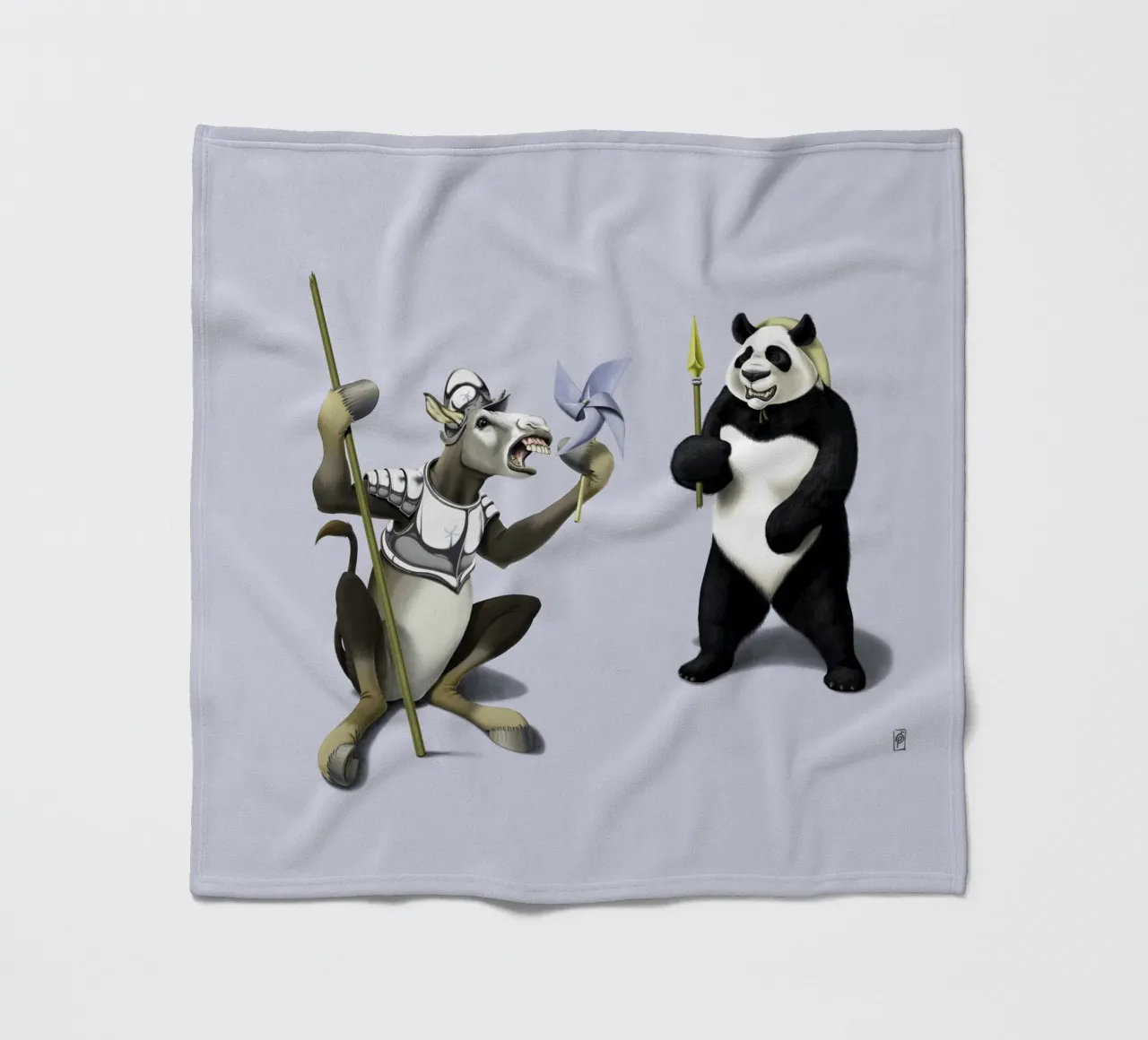 Donkey Xote Sancho Panda (Coloured) coperta in pile da Rob Art | Illustration