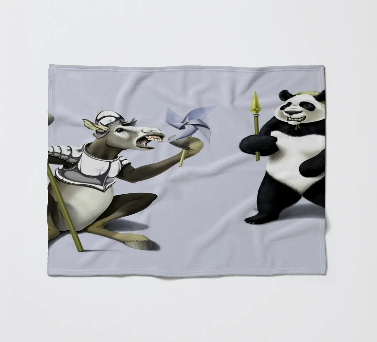 Donkey Xote Sancho Panda (Coloured) coperta in pile da Rob Art | Illustration