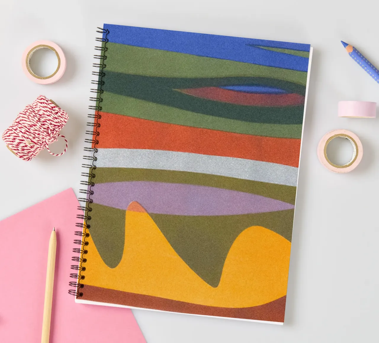 overlapping layers colorful spiral notebook by Histrol