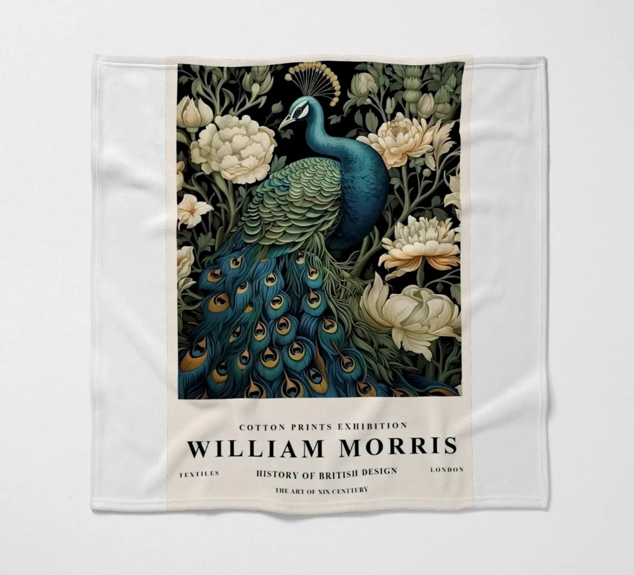 William Morris - Pavone coperta in pile da ART LEGEND ORIGINAL