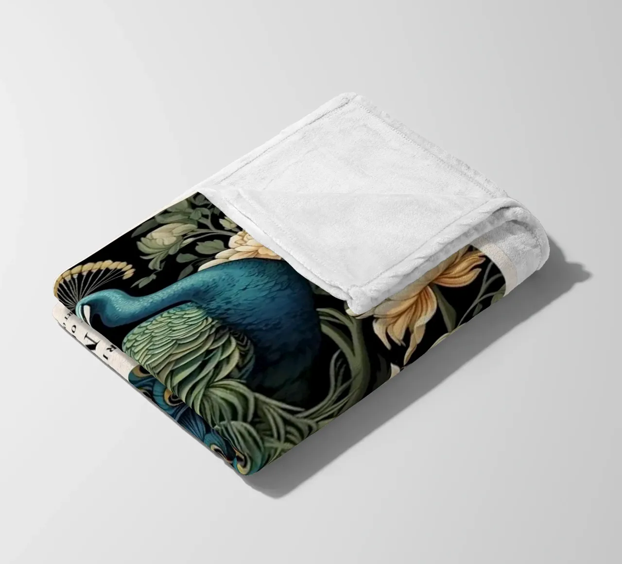 William Morris - Pavone coperta in pile da ART LEGEND ORIGINAL