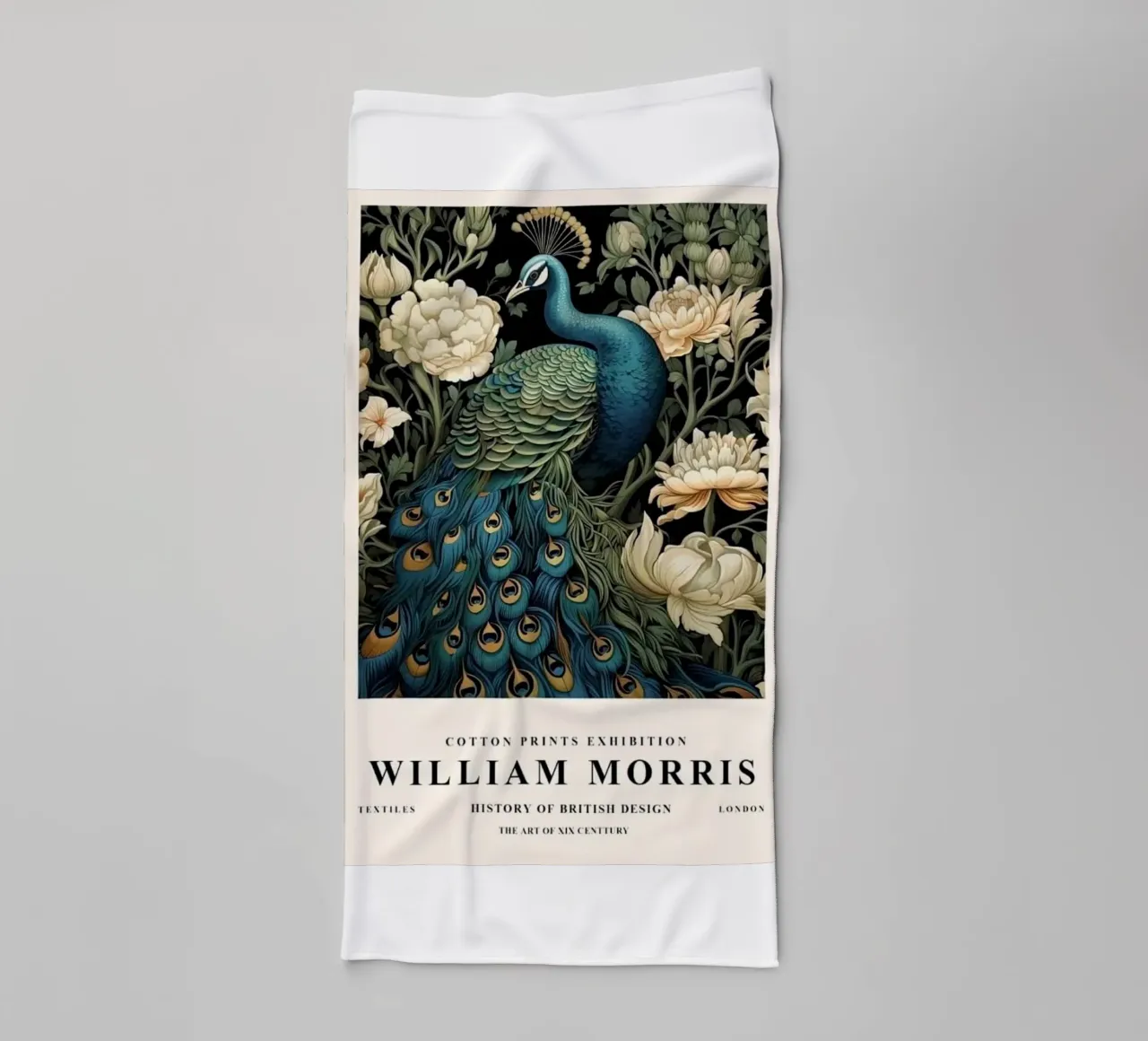 William Morris - Pavone asciugamano da bagno da ART LEGEND ORIGINAL