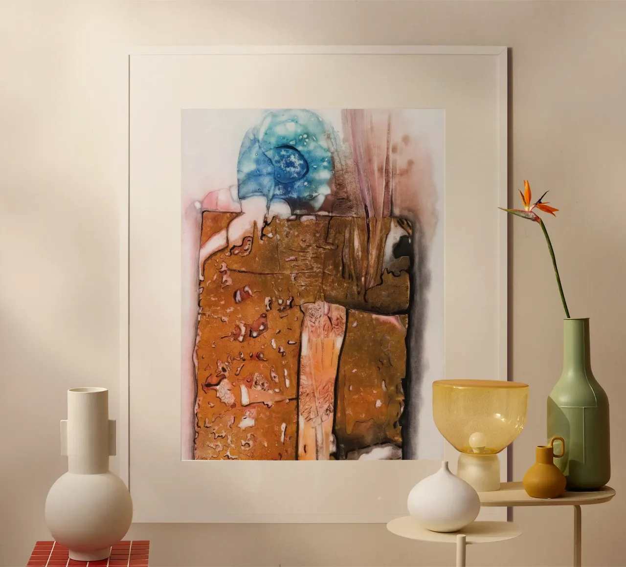brown tones poster con telaio in alluminio da Histrol