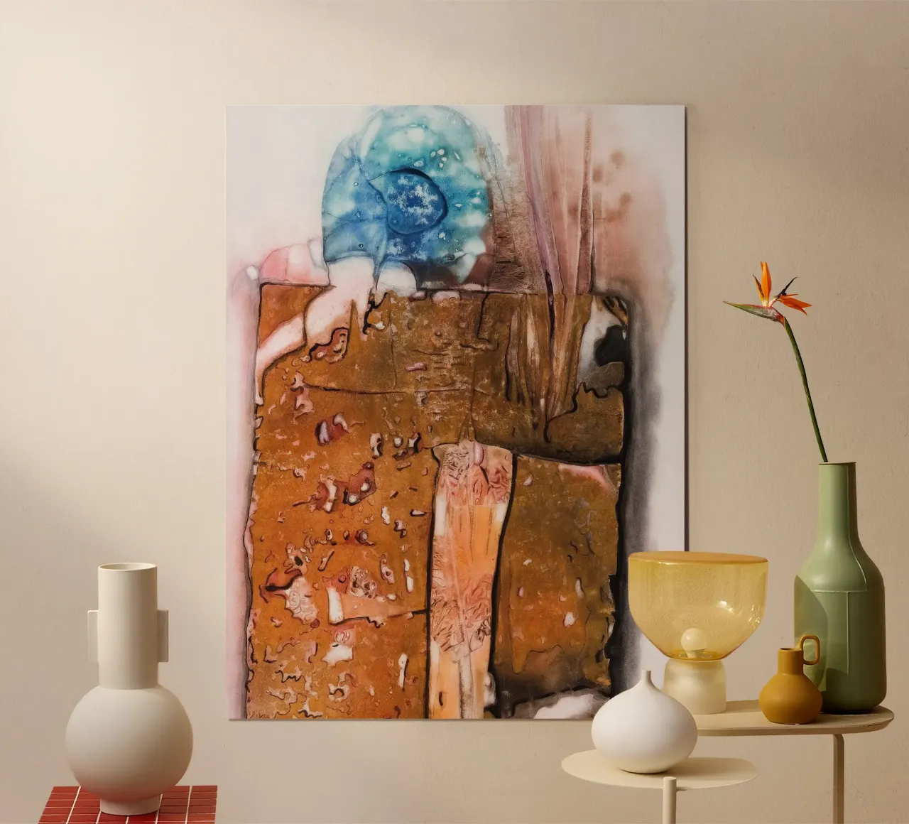 brown tones poster con telaio in alluminio da Histrol