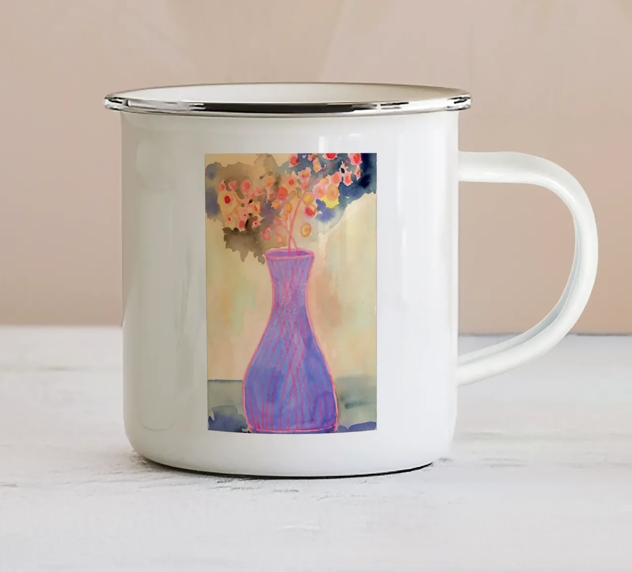 Vaso in acquerello di luce atmosferica tazza in smalto da Nica Colorie