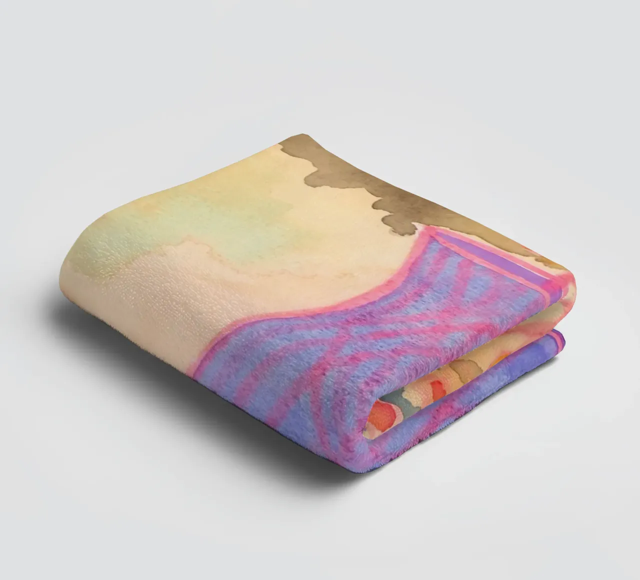 Vase in atmospheric light watercolour towel by Nica Colorie
