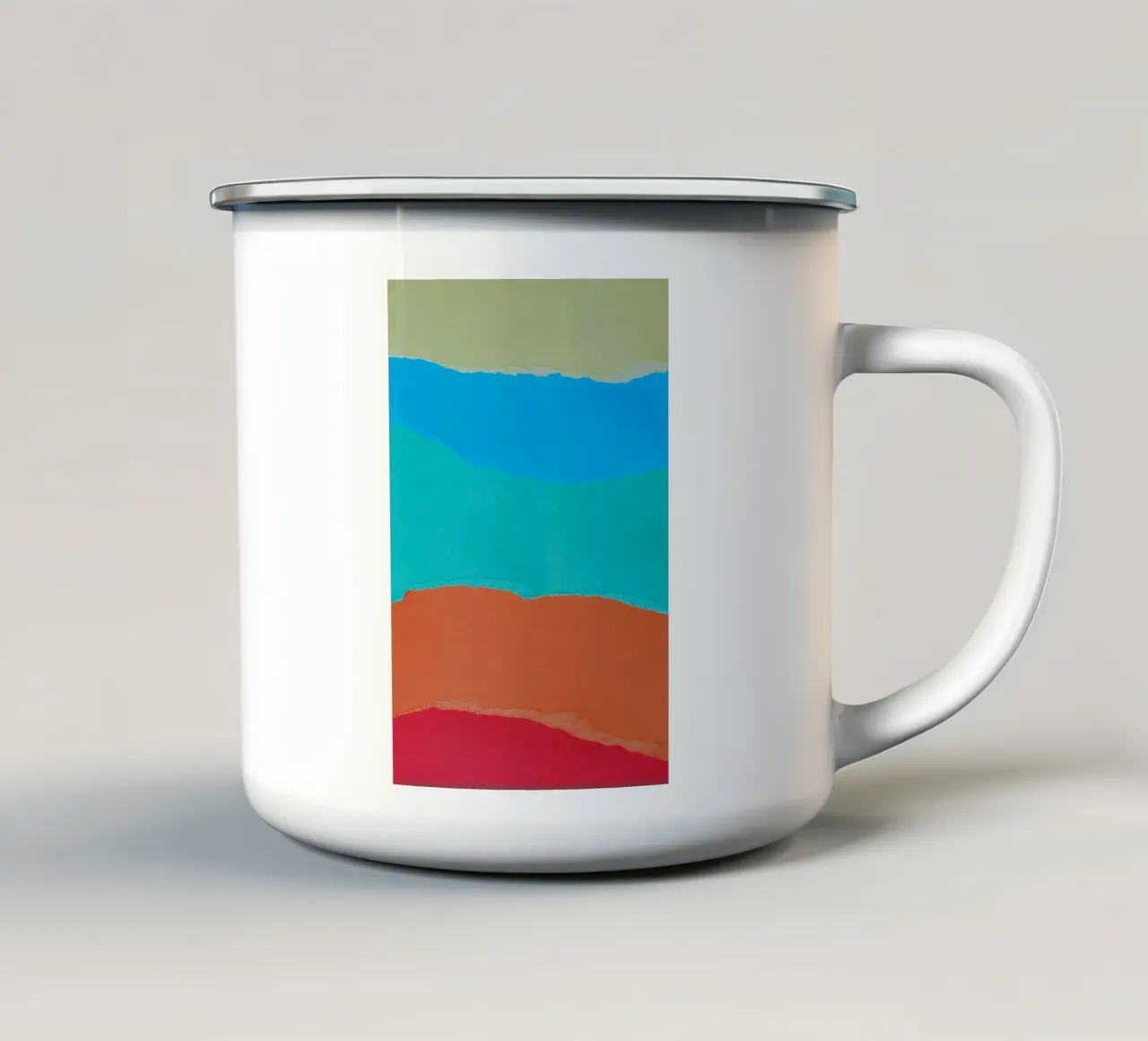 overlapping  layers Emaille Tasse von twillight