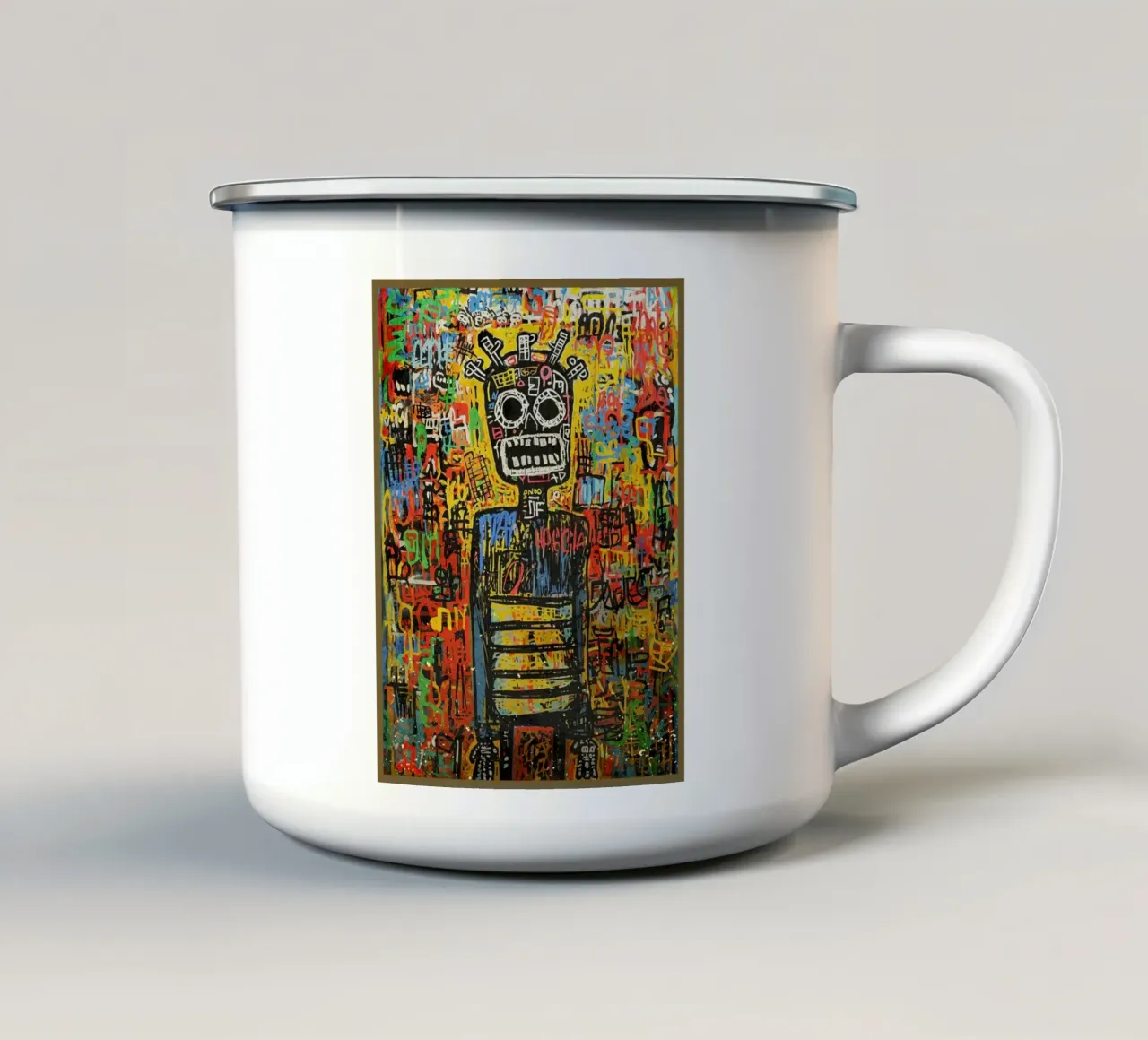 Pittura di figure di prima generazione tazza in smalto da VintageDesign