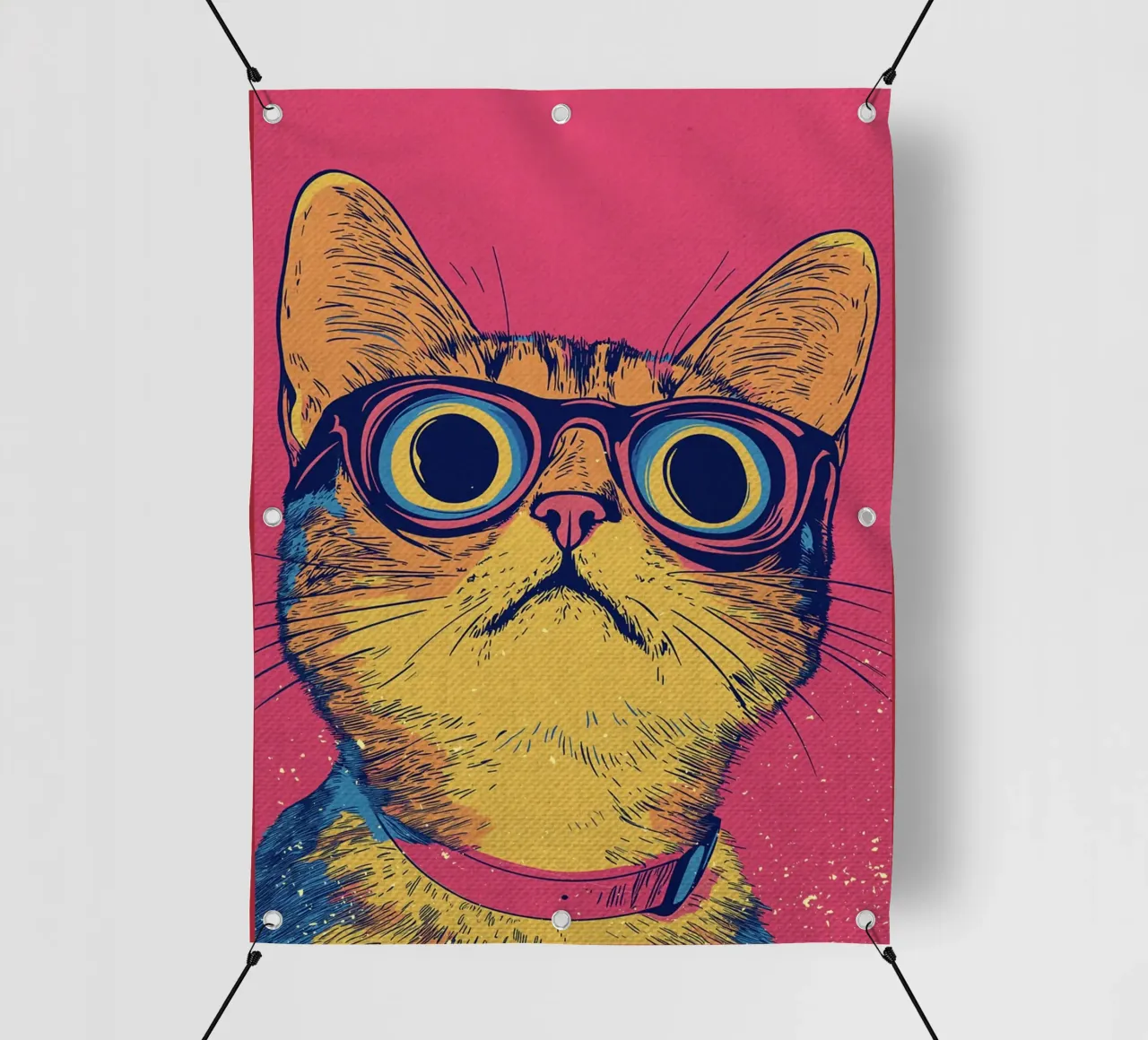 Gatto cool con occhiali in stile pop art telo in pvc da Food And Kitchen