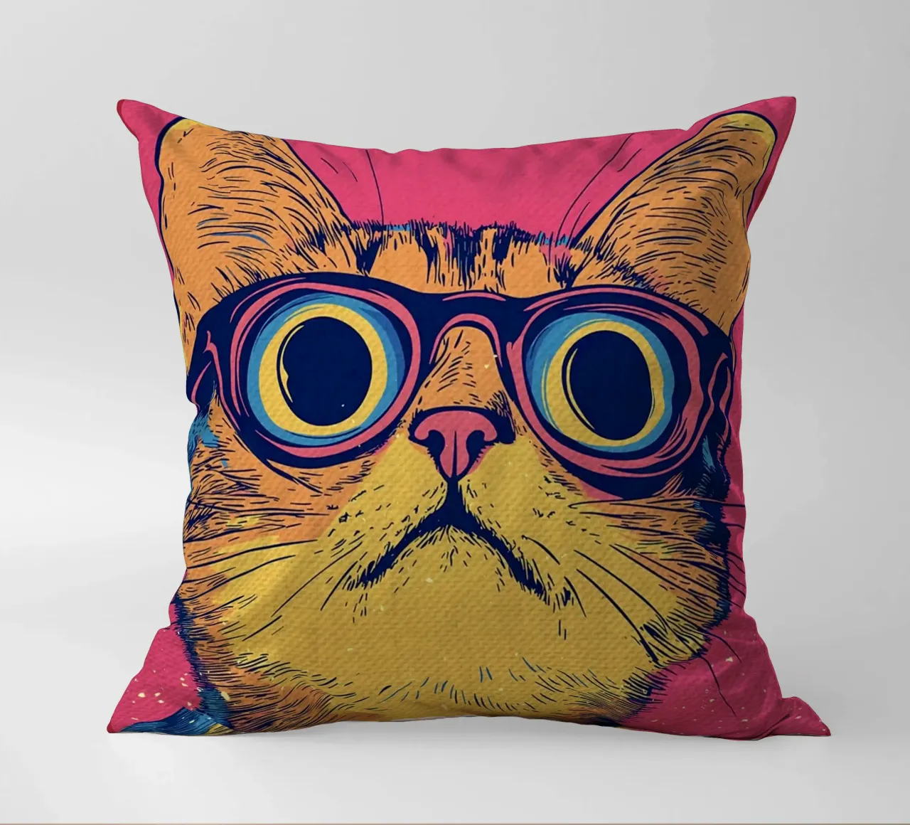 Gatto cool con occhiali in stile pop art cuscino da Food And Kitchen