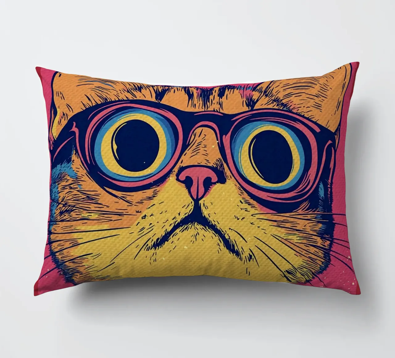Gatto cool con occhiali in stile pop art cuscino da Food And Kitchen